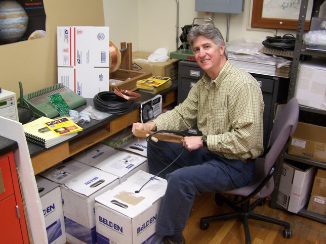 Dr. Higgins preparing kits for shipment