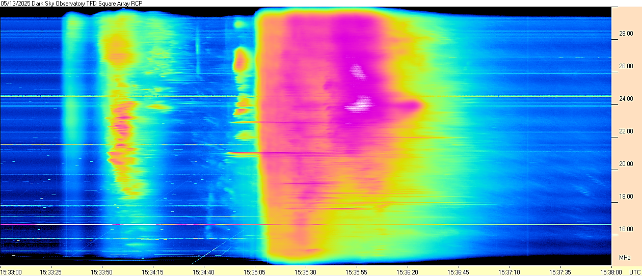 a detail of the solar type  3 burst showing fine structure