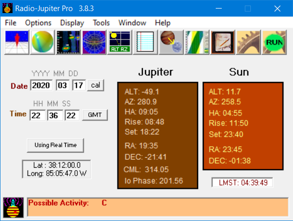 screen grab from Radio Jupiter Pro