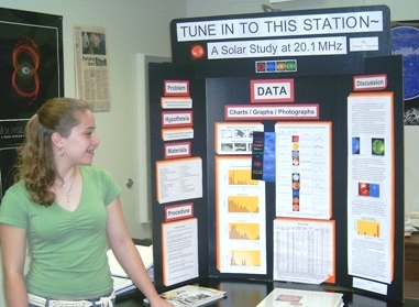 student with winning science fair project