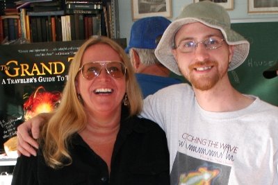 Observatory director Tammy Plotner of the Warren Rupp Observatory (left) with Radio Jove participant Jason Shinn (right) of the Astronomy Club of Akron, Ohio.
