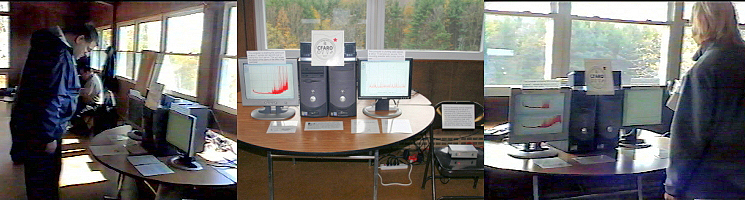 Images of Convention Participants observing live radio observations made by the Canal Fulton Amateur Radio Observatory